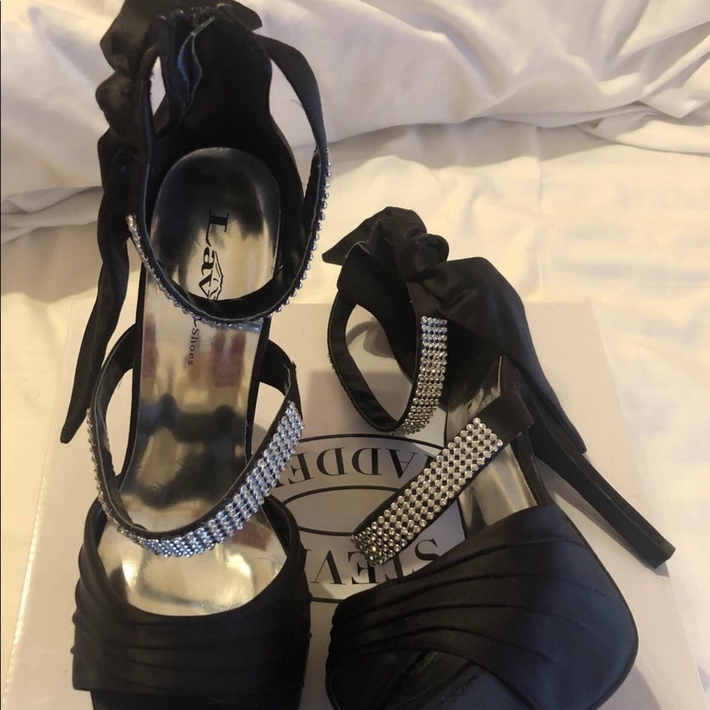 lava black rhinestone heels